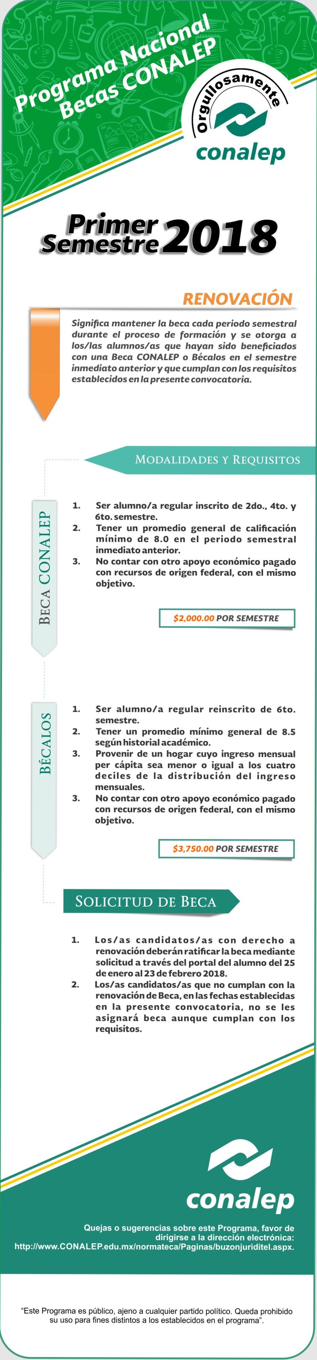 Becas Conalep Primer Semestre